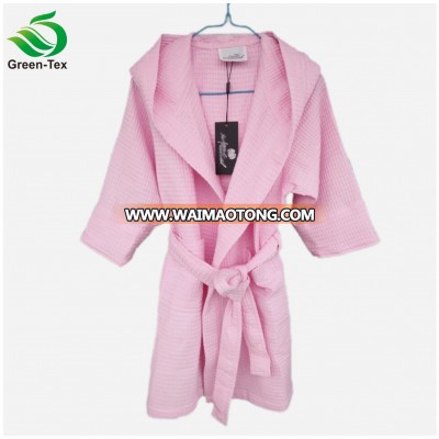 Fashion Kids Hooded Waffle Cotton High Quality Bath Robes Enfant