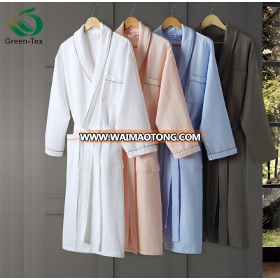 Wholesale 100% Cotton Unisex Waffle Bathrobe